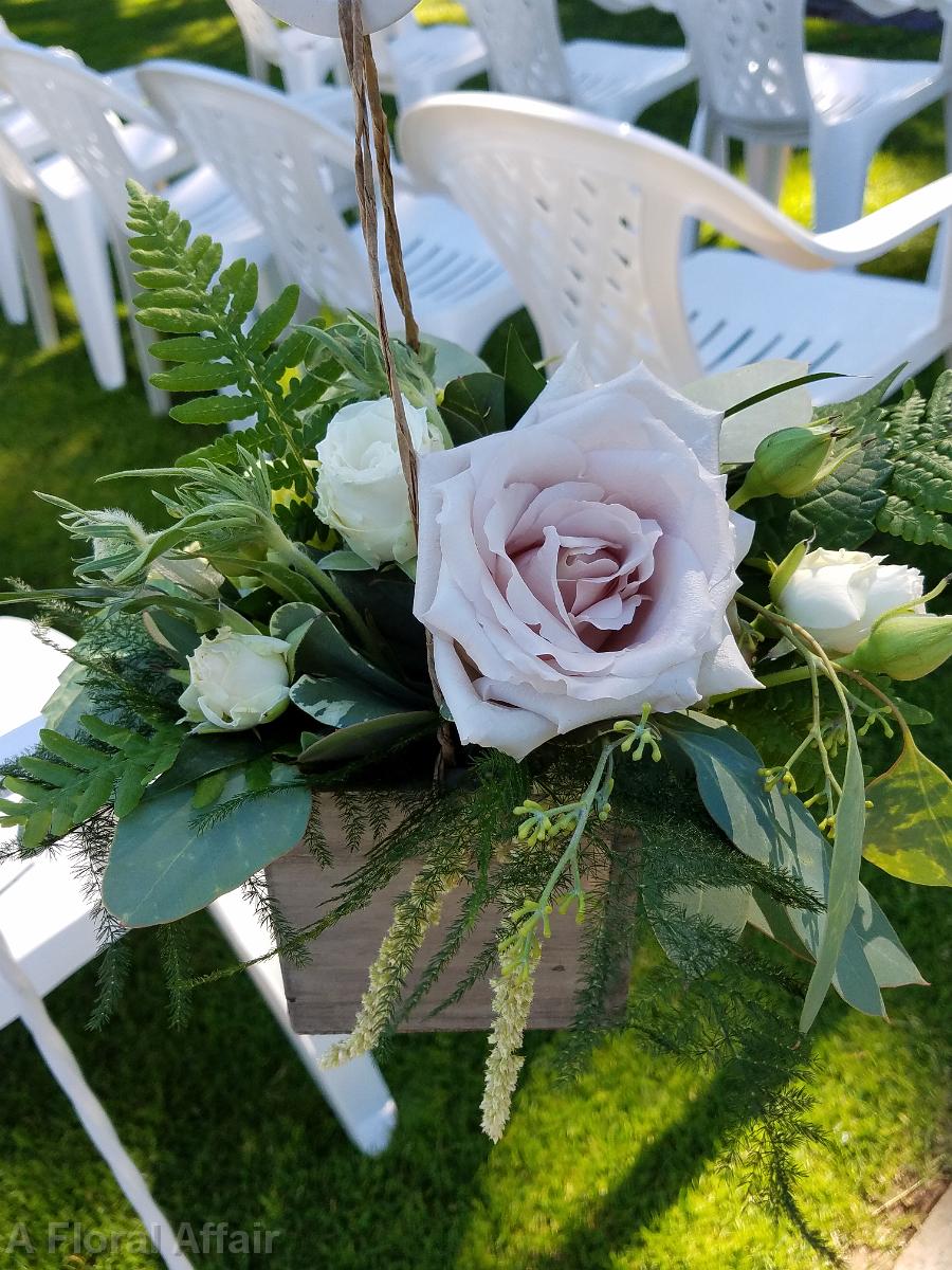 CF0901-Simple Rustic Greenery and Blush Rose Aisle Flowers