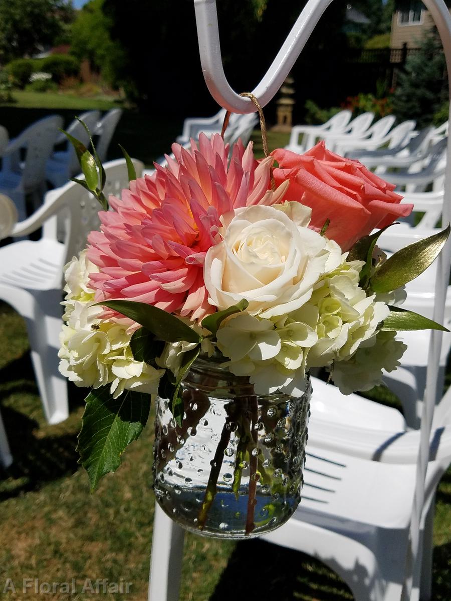 CF0909-Simple Hobnail Jar Aisle Flowers