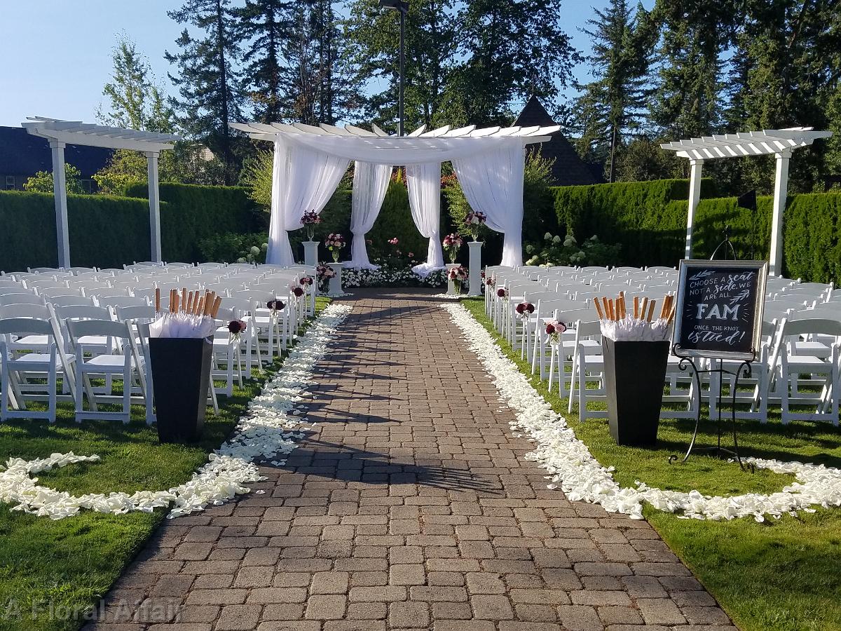 CF0921-White Petal Wedding Aisle