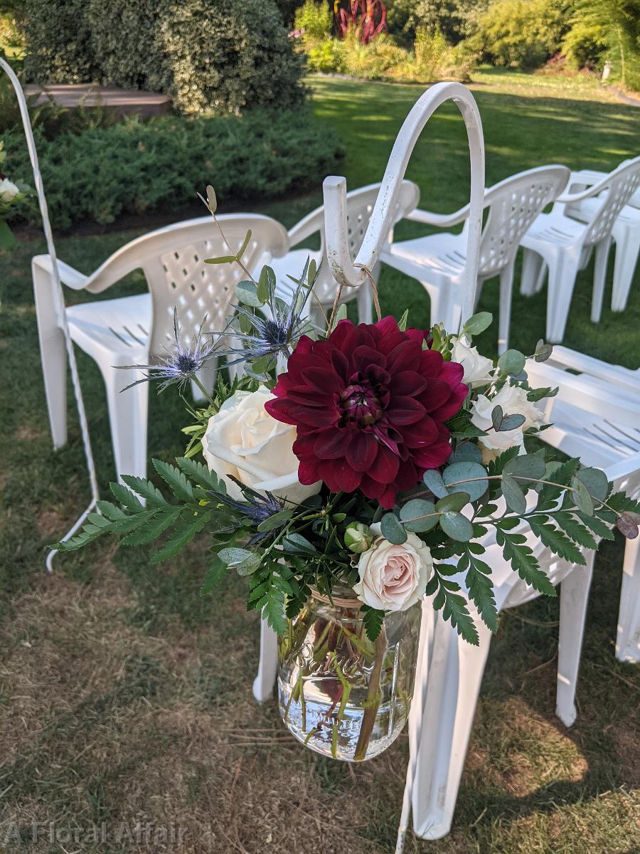 CF9362- Burgundy and Blush Hanging Aisle Markers