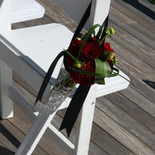 AM0609-Modern Elegant Red and Rhinestone Aisle Markers