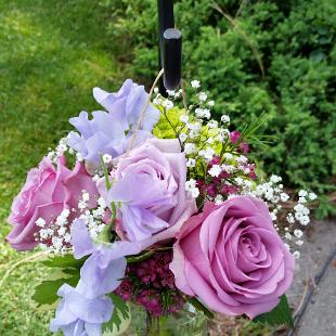 CF0735-Lavender and Green Aisle Arrangement