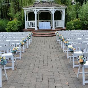 CF0749-Blue Hydrangea, Lavender, and Peach Aisle Flower