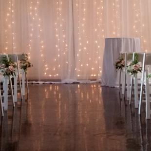 CF0765-Soft Pink and White Aisle Arrangements with Hanging Vines