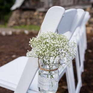 CF0847-Mason Jar with Lace and Baby's Breath