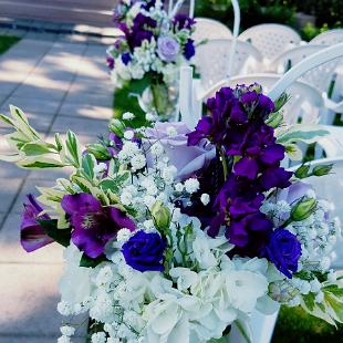 CF0893-Elegant White and Regency Purple Aisle Arrangement