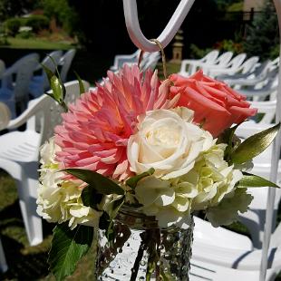 CF0909-Simple Hobnail Jar Aisle Flowers