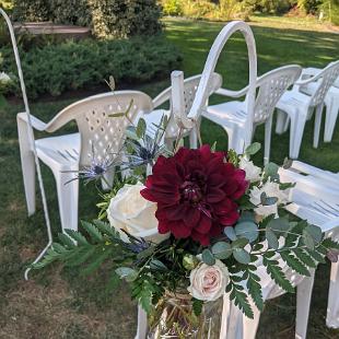 CF9362- Burgundy and Blush Hanging Aisle Markers