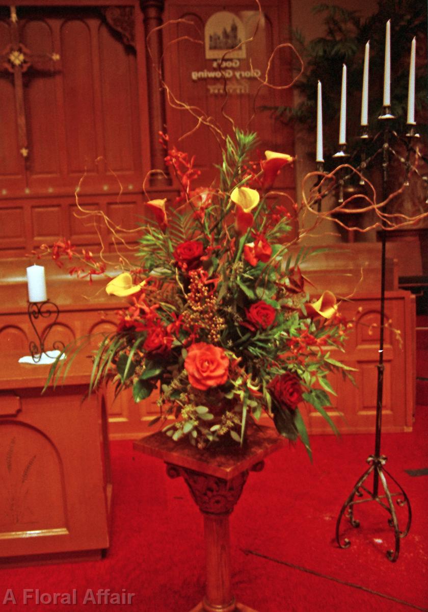 CF0317-Fall Wedding Flower Arrangement