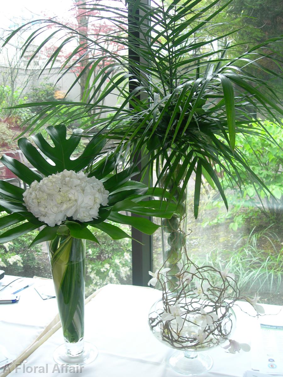 CF0321-Tropical Leaf and Orchid Flower Arrangements