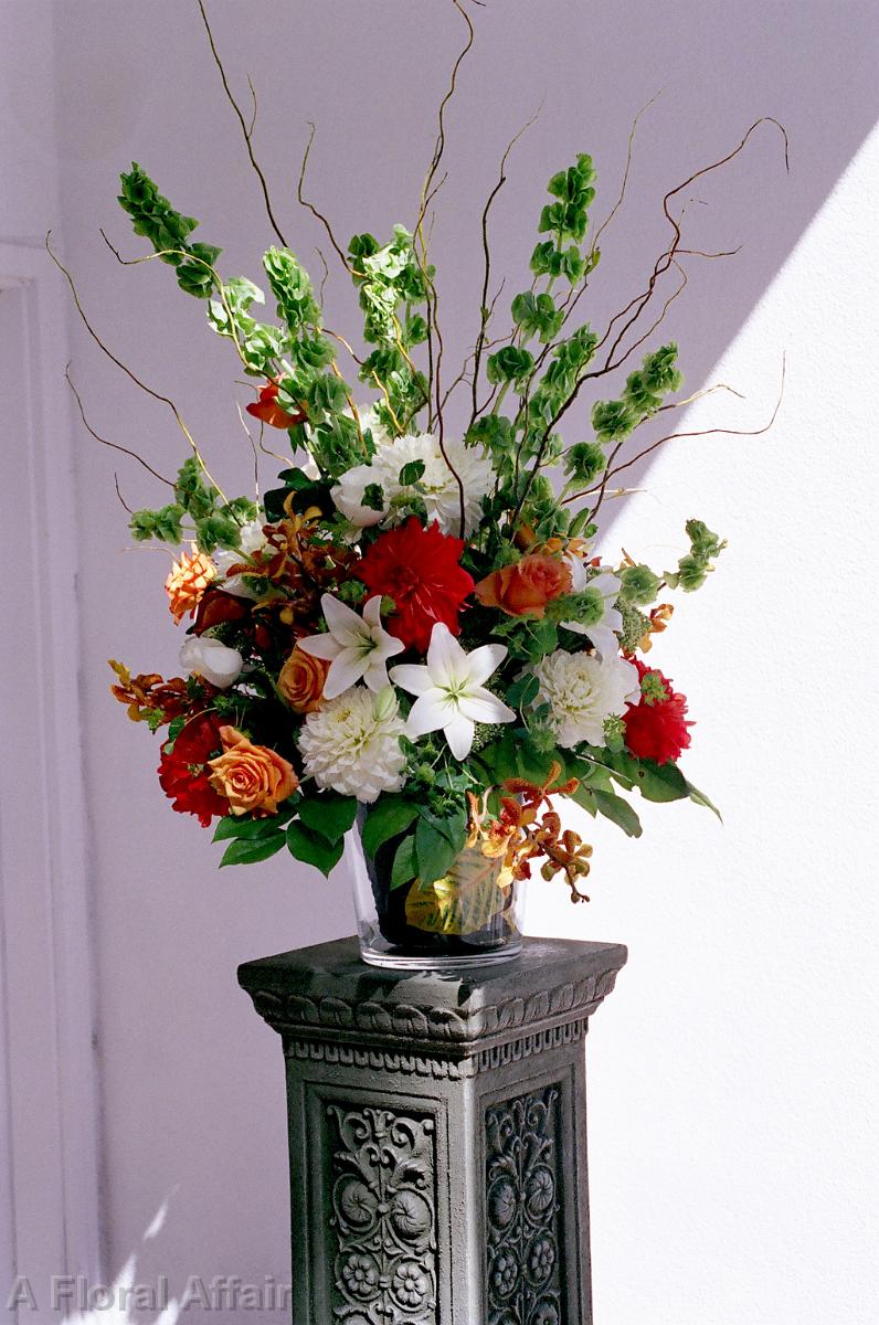 CF0341-Green, White and Orange Wedding  Flowers