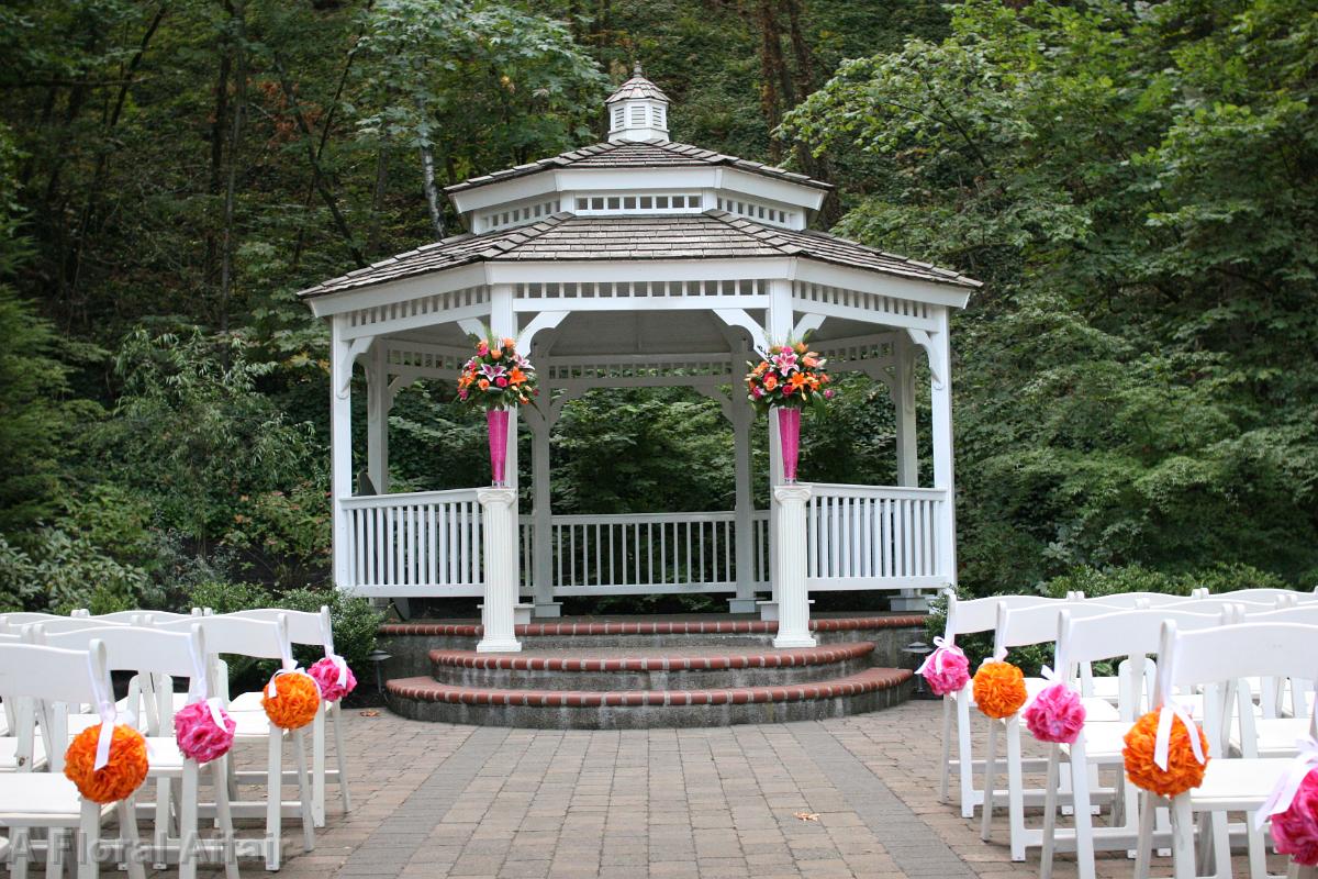 CF0465-Bright Pink and Orange Wedding Ceremony Decorations