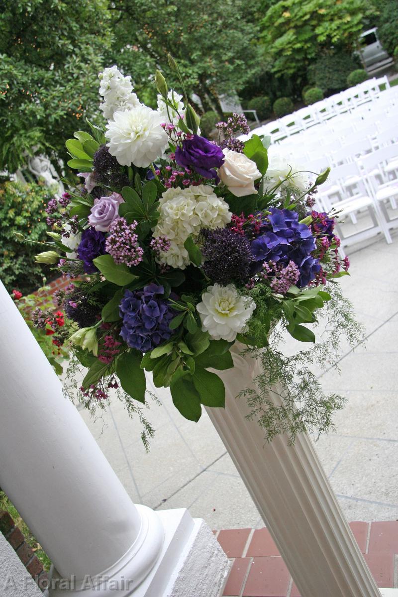 CF0526-Garden Wedding Flower Arrangement on Pillar