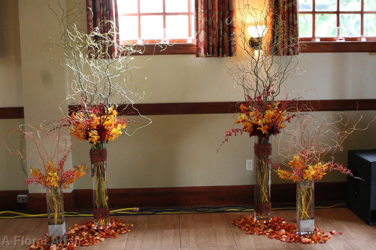 CF0557-Fall Willow Branch and Orchid Wedding Flower Decorations