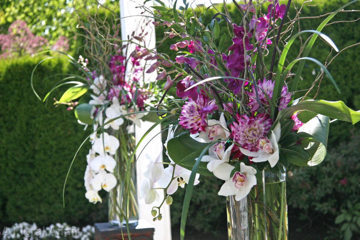 CF0612- Stylish Tropical Plum and White Arrangement