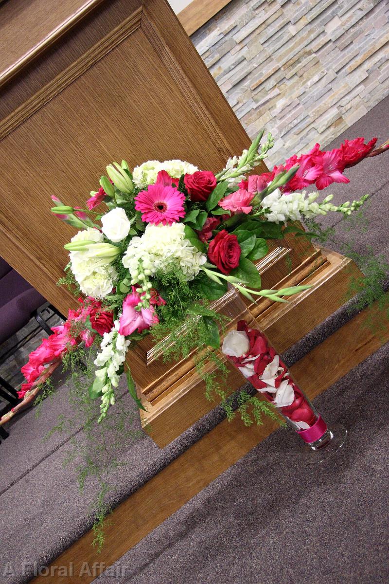 CF0639-Magenta Pink and White Alter Arrangement