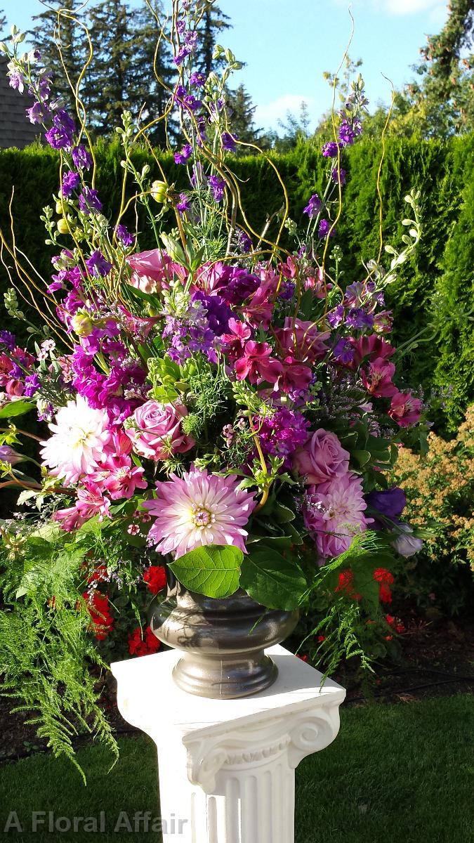 CF0711-Purple Rustic Garden Ceremony Arrangement