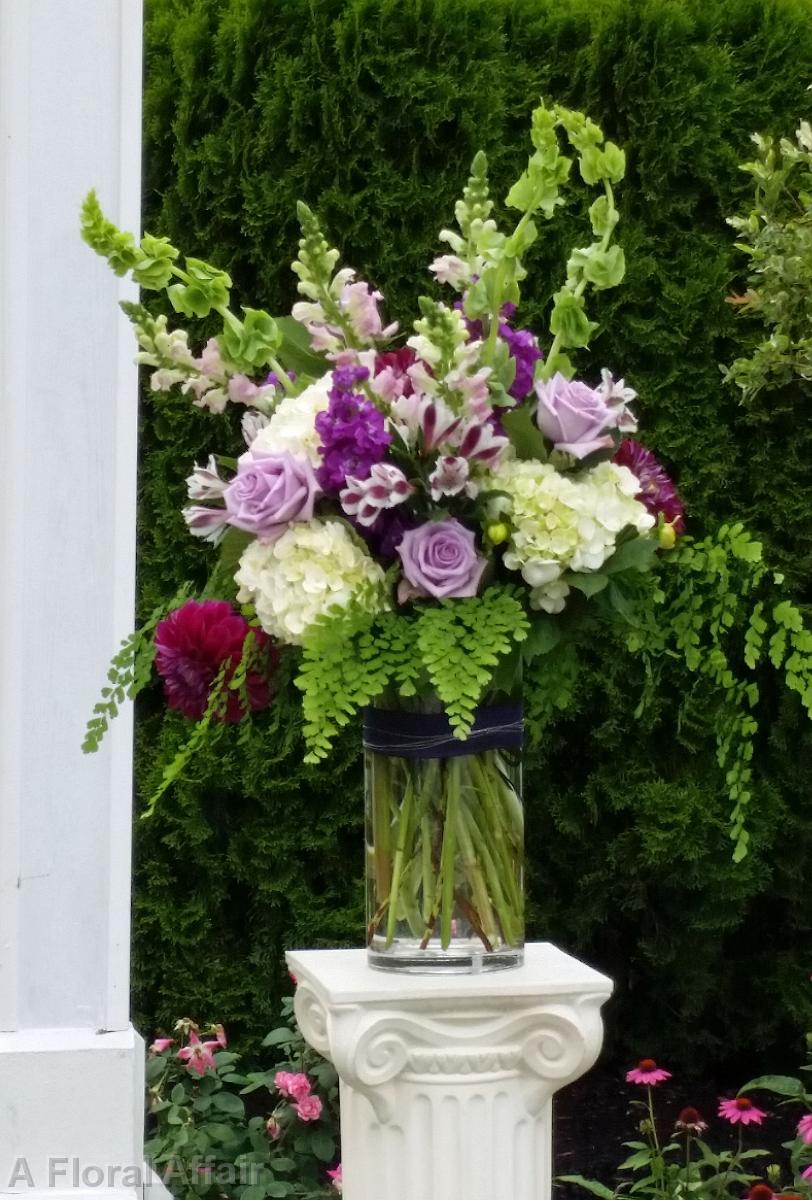 CF0759-Purple and White Natural Wedding Arrangement