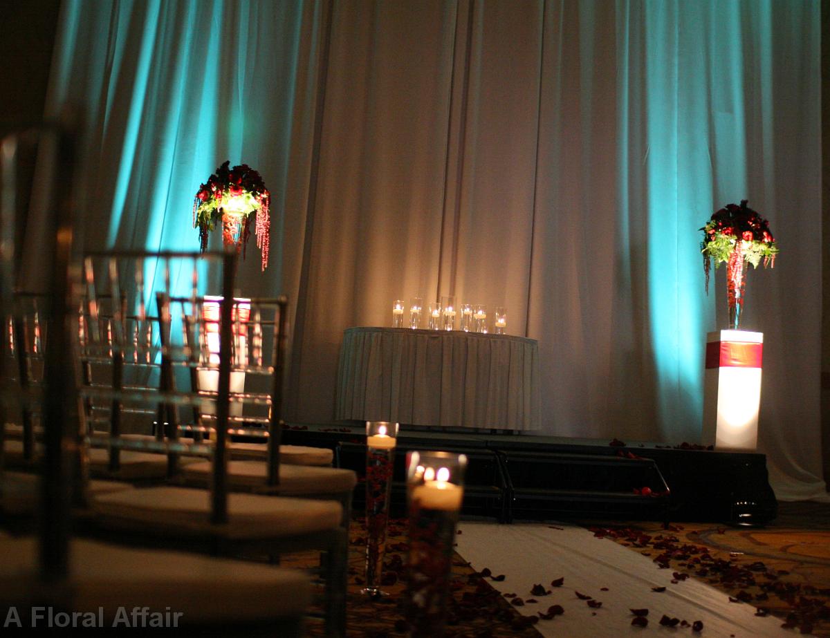 CF0857-Dramatic Up Lit Wedding Ceremony in Red and Turquoise