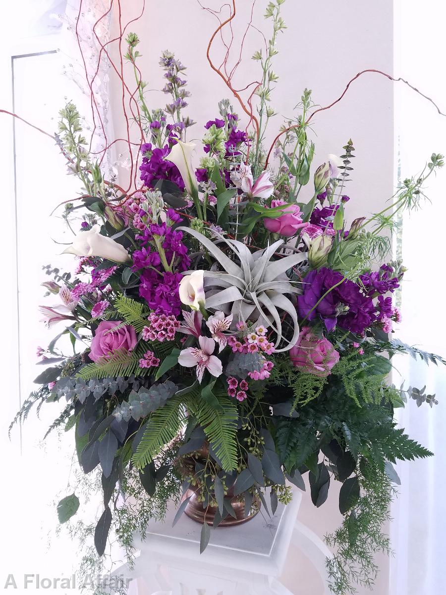 CF0880-Stunning Purple and Lavender Ceremony Arrangement with Airplant