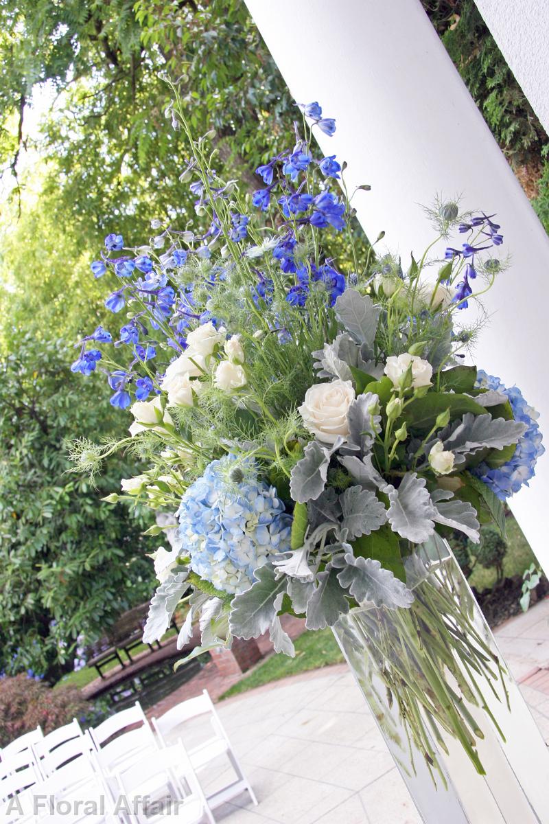 CF7087-Tall Blue, White and Gray Flowers for Wedding Alter