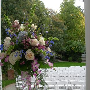 CF0288-Lavender and Blue Garden Wedding Ceremony FlowersJPG