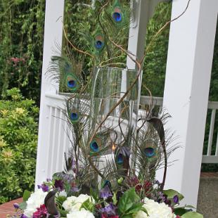 CF0511-Peacock Feather Wedding  Arrangement