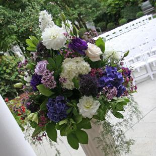 CF0526-Garden Wedding Flower Arrangement on Pillar