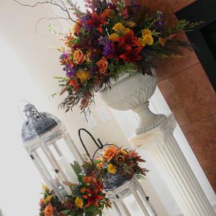 CF0655-Fall Lantern Floral Arrangements