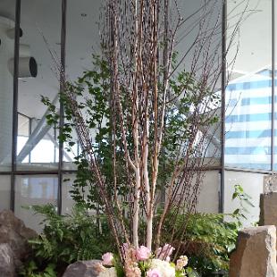 CF0686-Large Ceremony Arrangement with Branches and Soft Pink and White Flowers