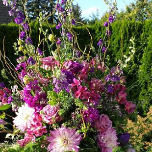 CF0711-Purple Rustic Garden Ceremony Arrangement