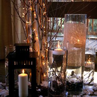 CF0726-Rustic Wedding Ceremony Decorations With Candles and Lanterns