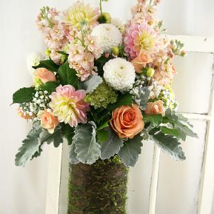 CF0862-Tall Rustic Peach and Apricot  Arrangement