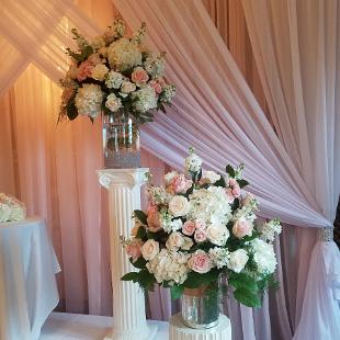 CF09236-Romantic Blush and White Wedding Ceremony Bouquets