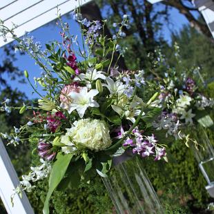 CF6565-Tall Lavender and White Orchid Wedding Flower Arrangement