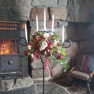 CF09234-Floral Candleabra in Silcox Hut