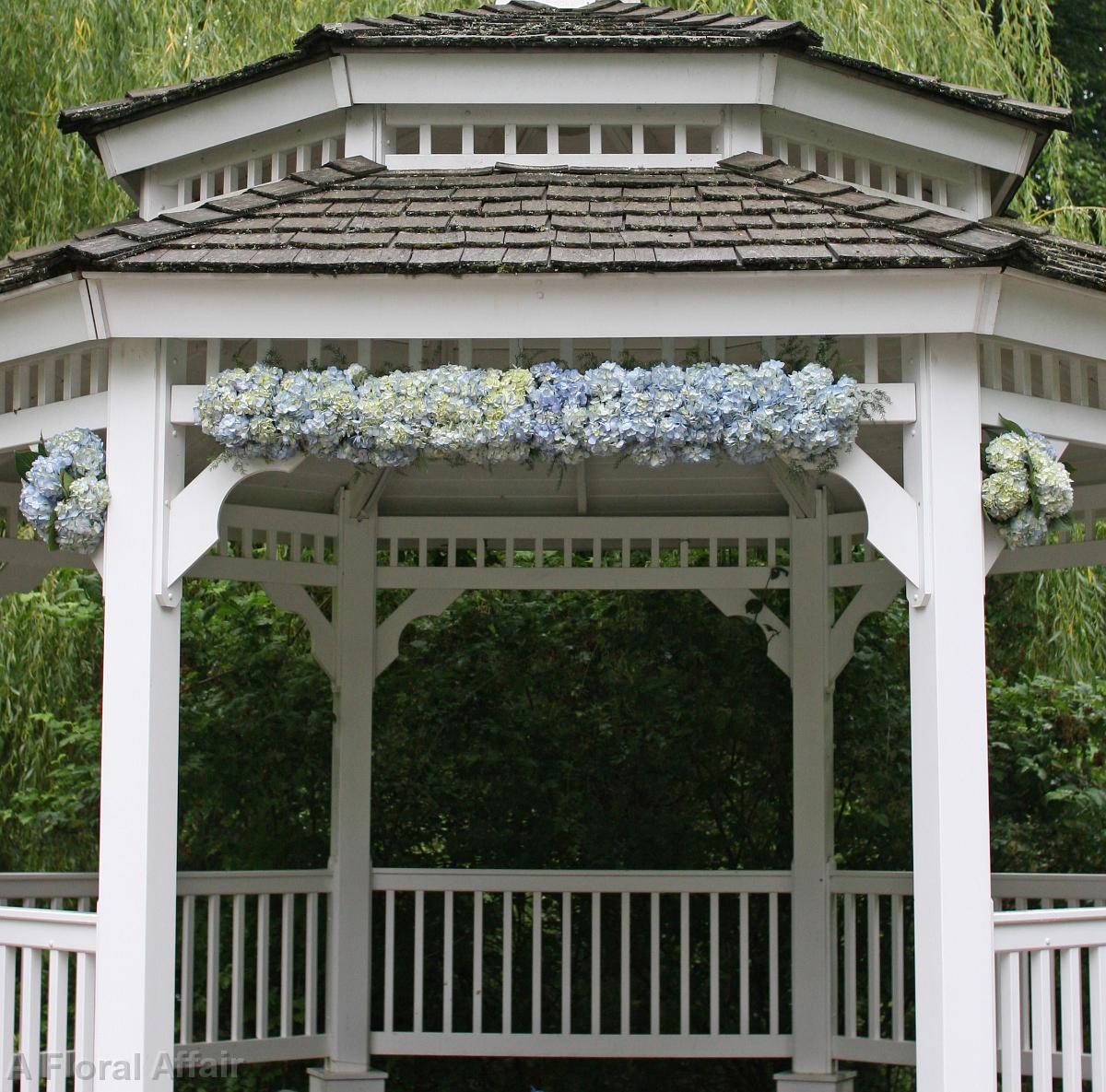 Blue Hydrangea Gazebo Wedding