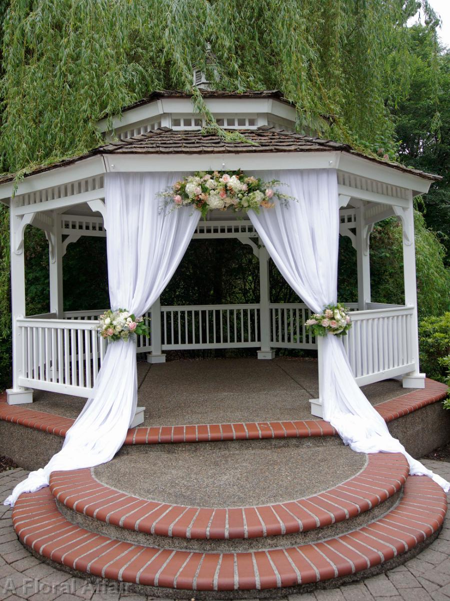 CF0740-Blush and White Gazebo Wedding Decorations