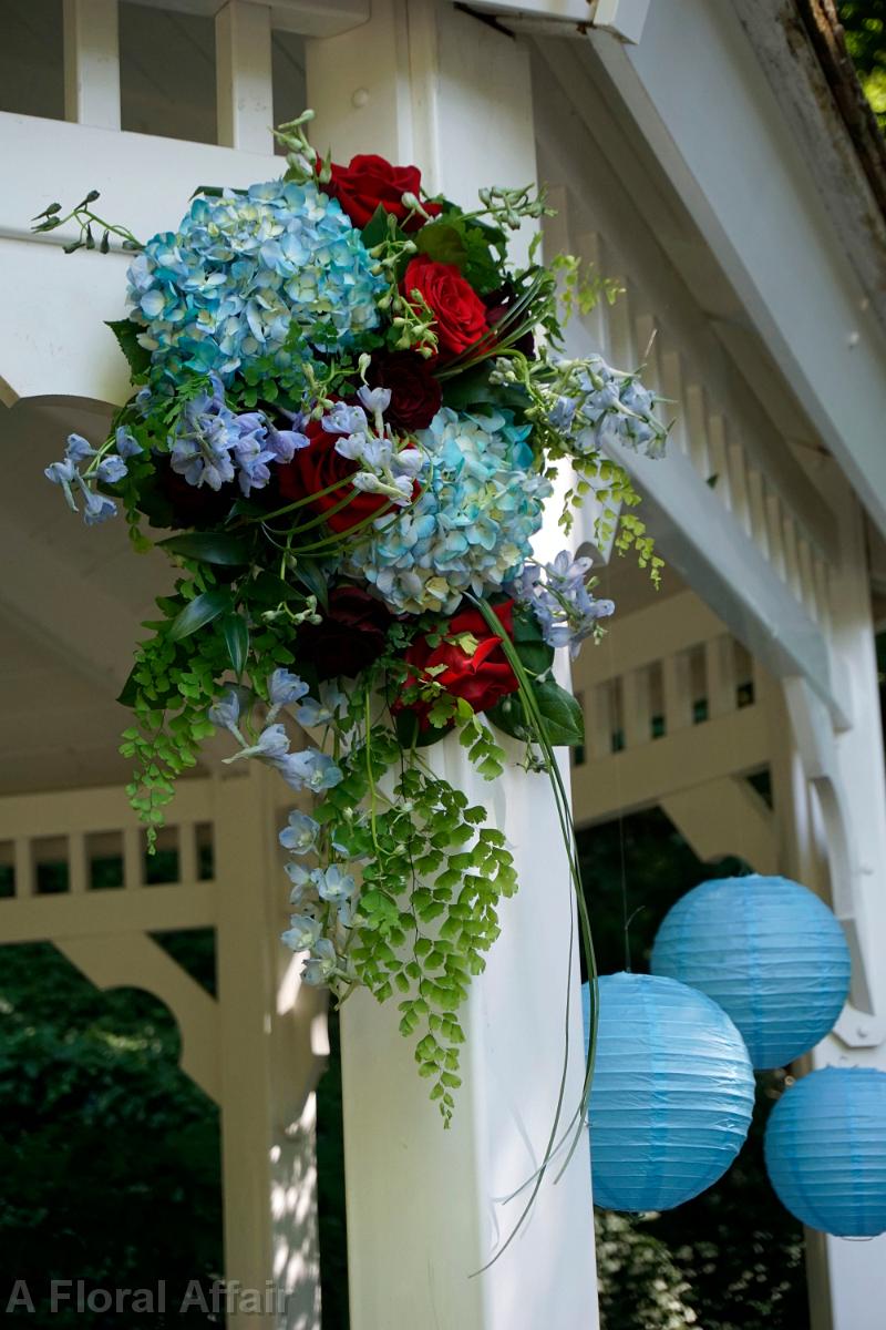 CF0754-Blue and Red Wedding Ceremony Gazebo Decoration