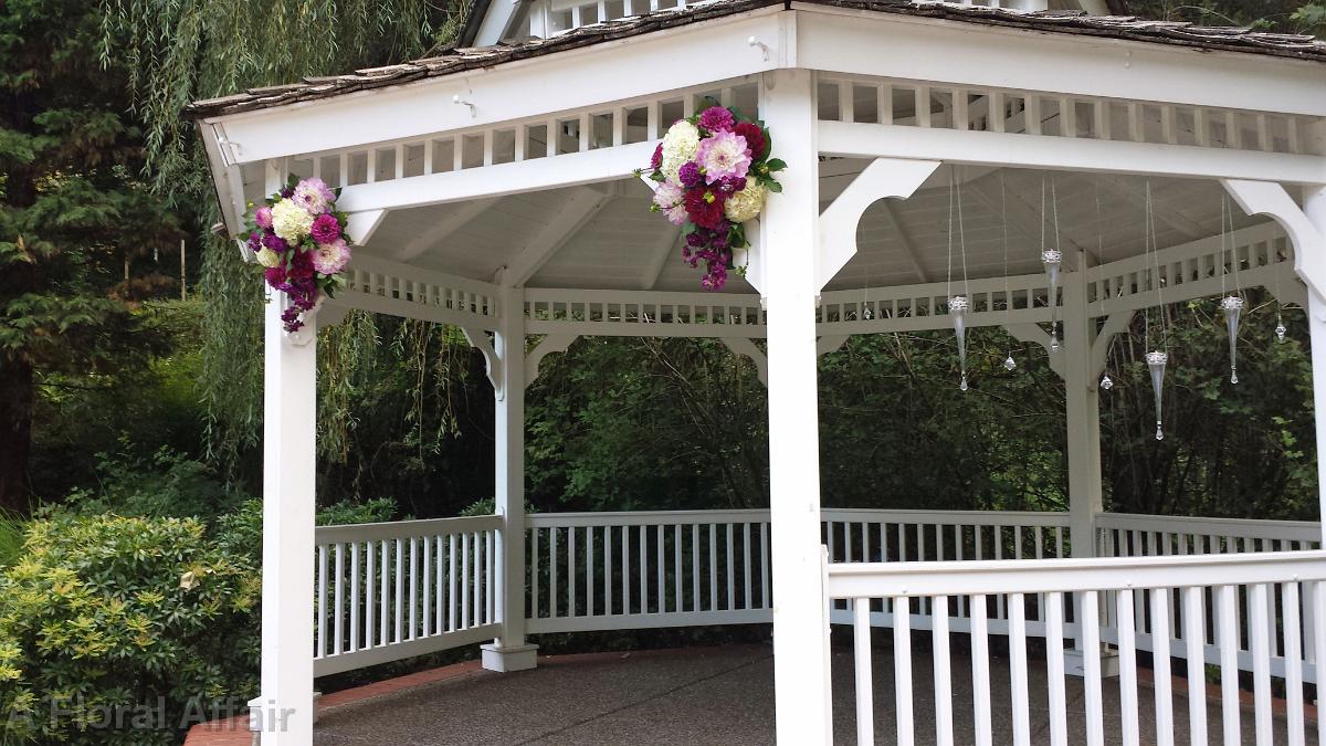 CF0780-Wedding Gazebo with Hanging Candles and Flowers