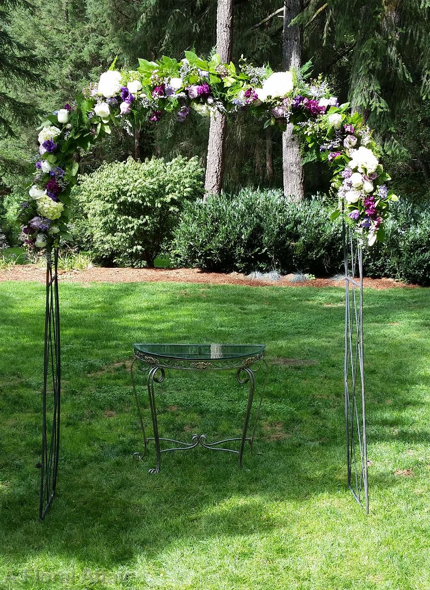 CF0784-Wedding Arch with Purple and White Flowers