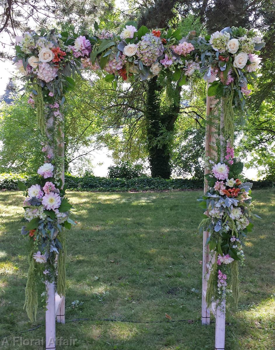 CF0865-Blue, Pink, Green and Lavender Garden Wedding Arbor