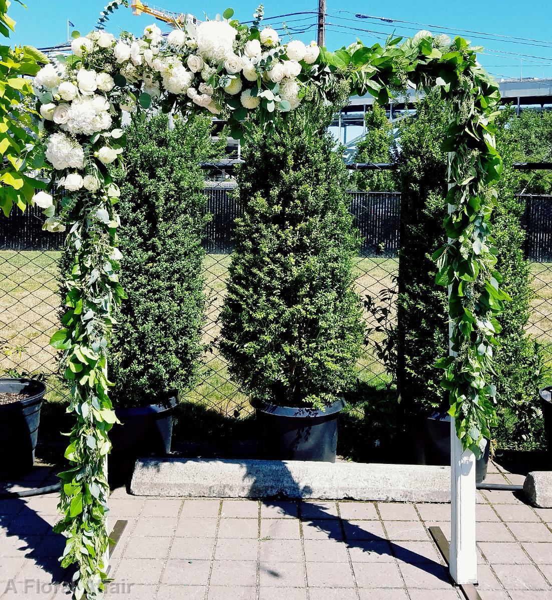 CF0912-White floral and Greenery Wedding Arbor