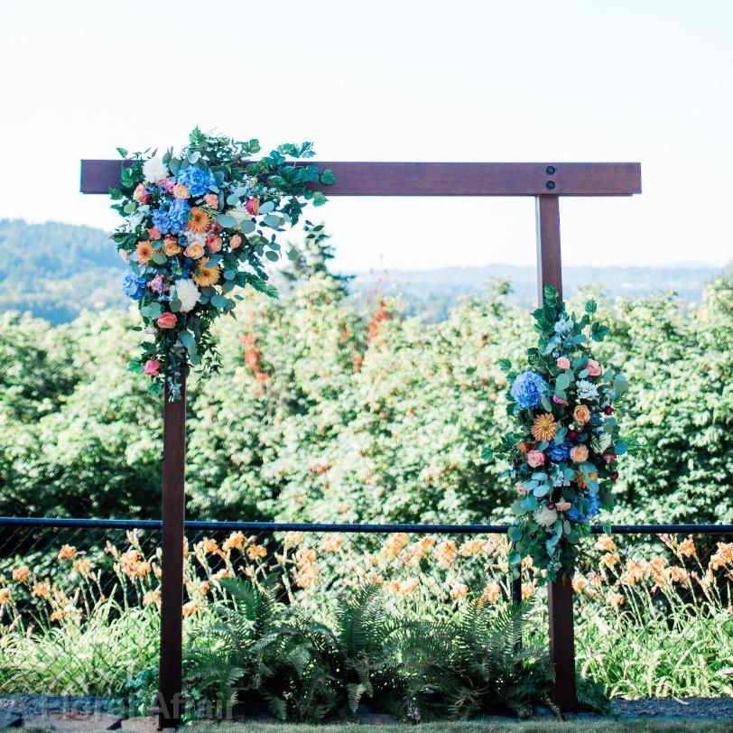 CF09292-Rental Arbor With Floral Accents in Blue and Coral's