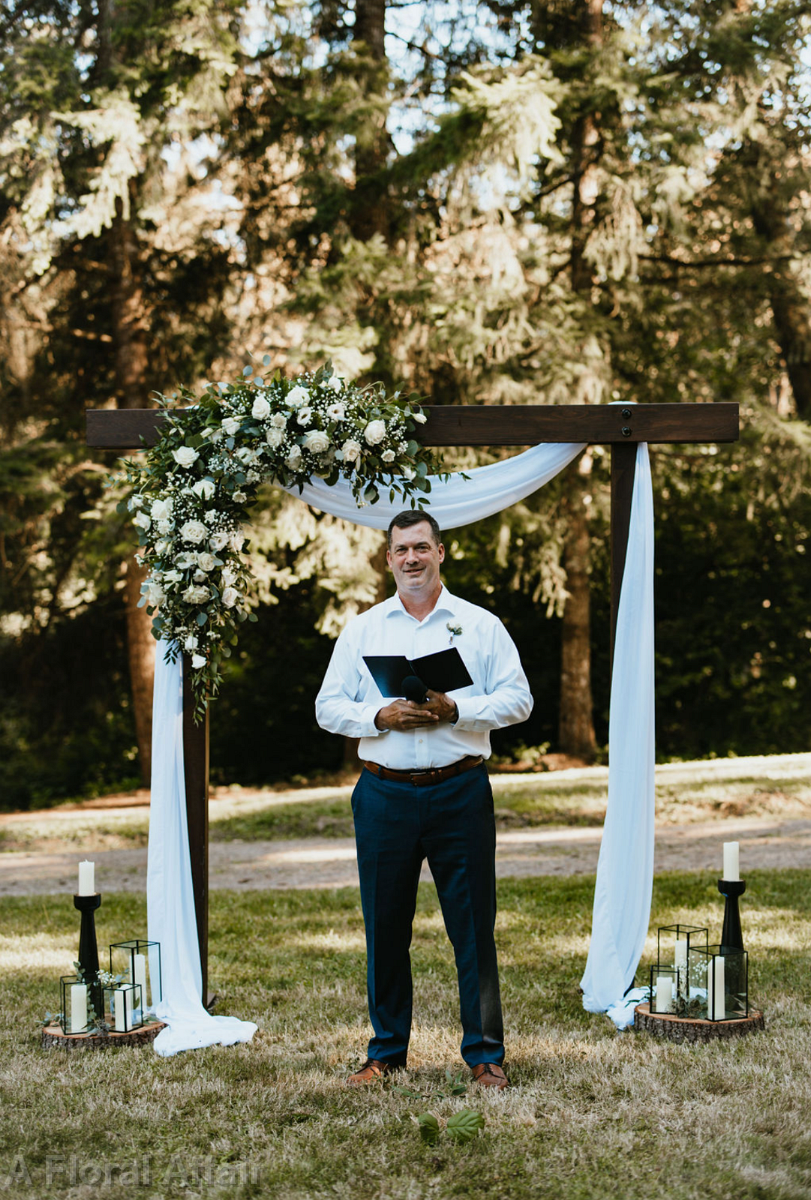 CF9354-Large Arbor Floral Spray with White Flowers and Greenery