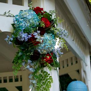 CF0754-Blue and Red Wedding Ceremony Gazebo Decoration