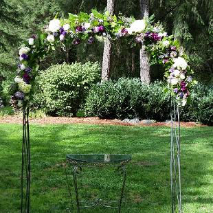 CF0784-Wedding Arch with Purple and White Flowers