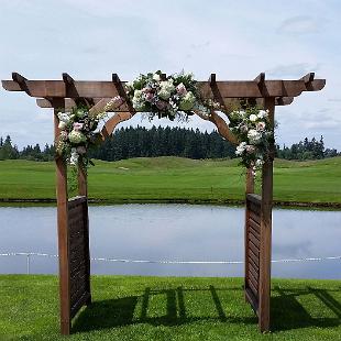 CF0824-Wood Wedding Arch with Blush and White Flowers
