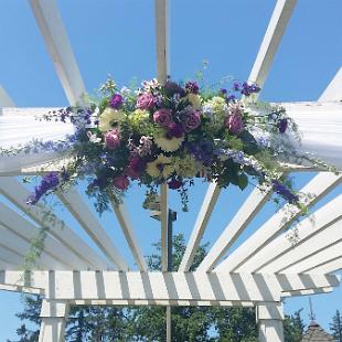 CF0828-Purple and White Wedding Arch Floral Spray