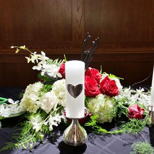 CF0674-Red and White Unity Table Arrangement